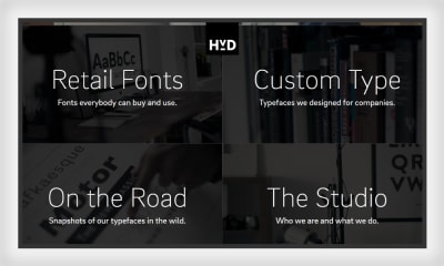 Web设计中对称性的一个很好的例子是HvD Fonts网站