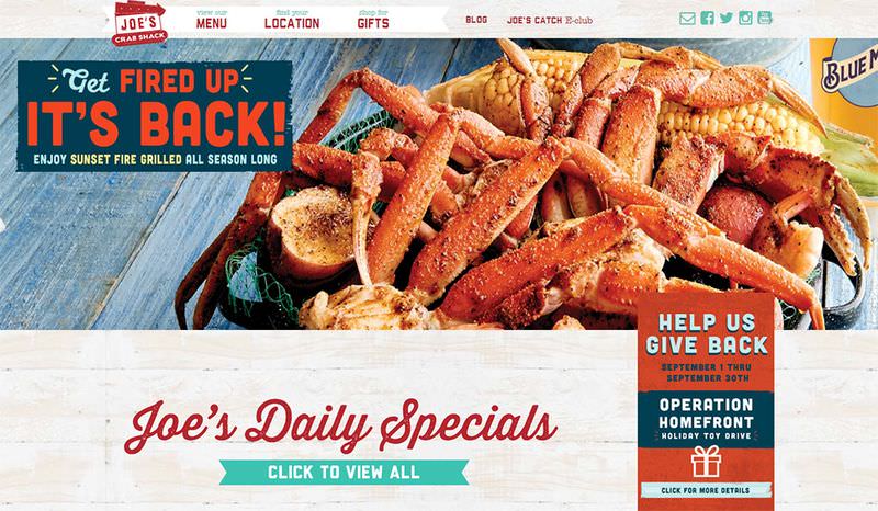 Joes Crab Shack Website