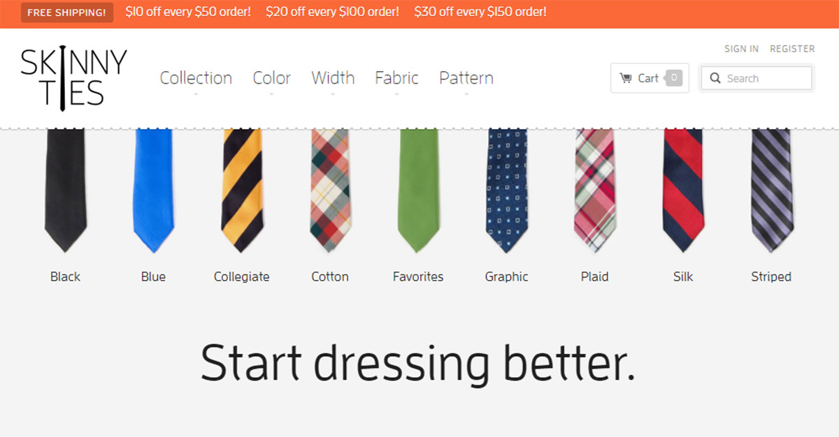 另一个网站是瘦领带