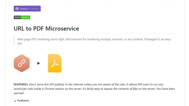 URL to PDF Microservice API