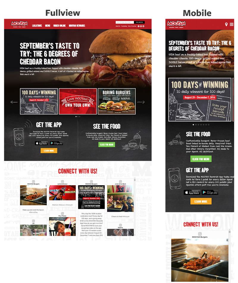 Mooyah Responsive Home Page